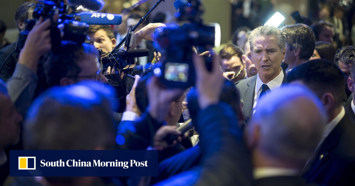 Newsom, on the world stage at Davos, accuses Trump of trying to suppress dissent