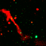 Black hole space volcano erupts after 100 million year nap