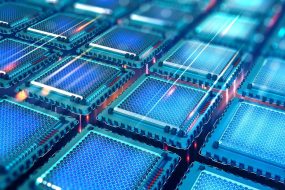 Futuristic CPU Quantum Processor Silicon Computer Chip