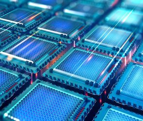 Futuristic CPU Quantum Processor Silicon Computer Chip