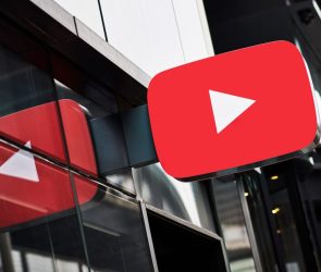 YouTube logo on building