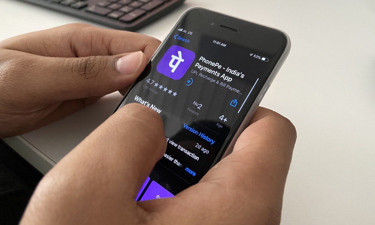 smartphone held in two hands