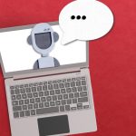 Deepgram raises $130M at $1.3B valuation and buys a YC AI startup缩略图 AI agent concept with robot inside a laptop with a voice bubble on red background.