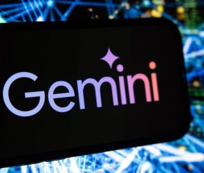 The Google Gemini generative AI logo on a smartphone.