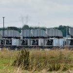 Gas turbines are visible at an xAI data center on Riverport Rd in Memphis, TN on April 25, 2025.