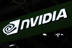 the NVIDIA booth at the 3rd China International Supply Chain Expo in Beijing, China, on July 20, 2025