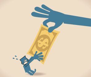 tug of war on dollar bill