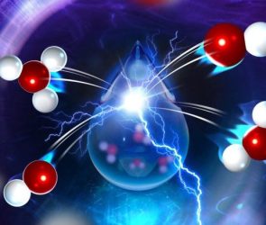 Illustration of Water Molecule Ionization Process