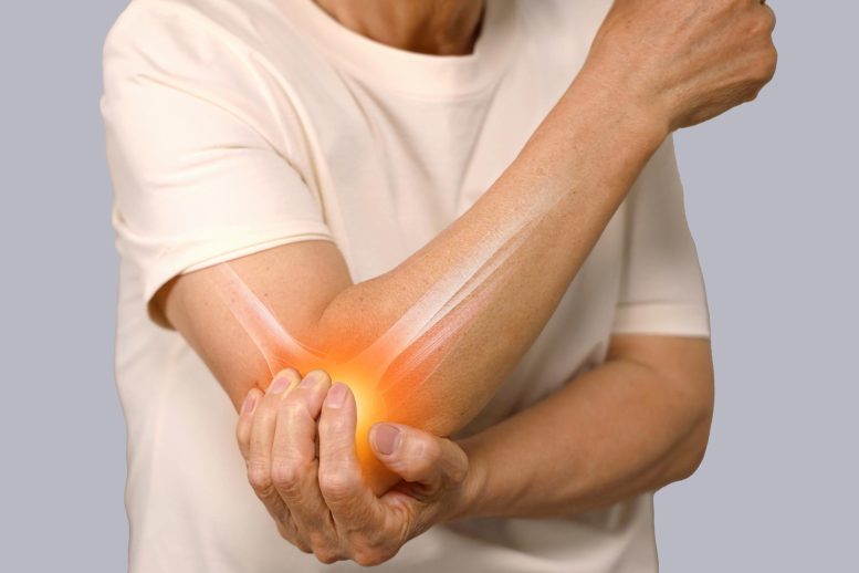 Man Intense Pain Tennis Elbow Joint