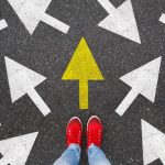 Person Standing Arrows Choices