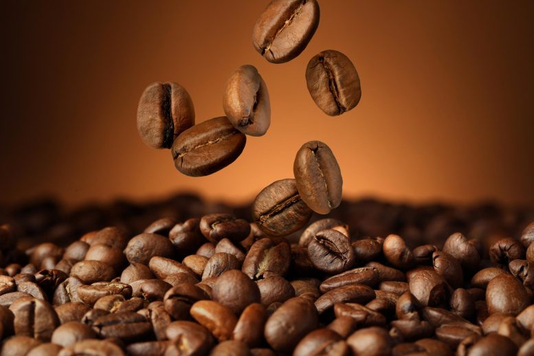 Roasted Coffee Beans Falling