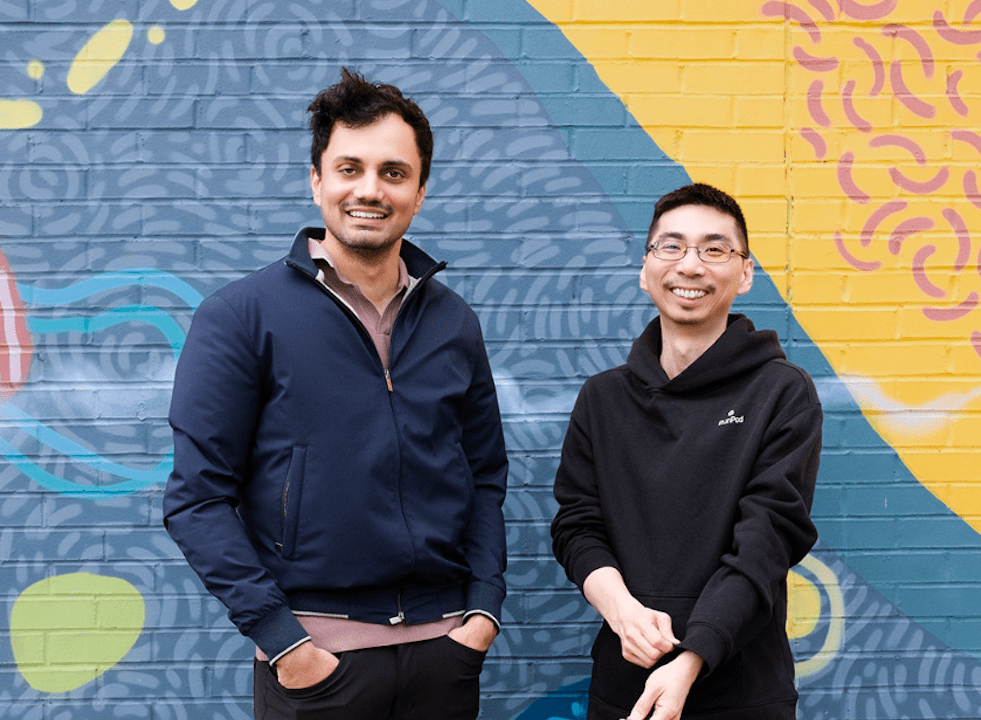 Runpod founders Pardeep Singh (right) Zhen Lu (left)