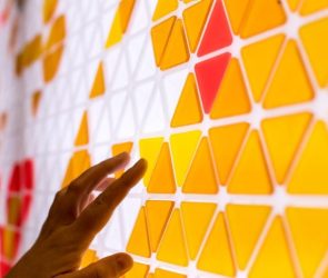 Tessellation Plane Colored Triangles Hand