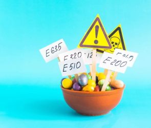 Various Colored Food Additives Warning Signs