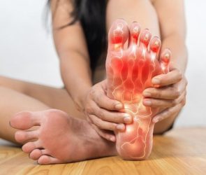 Woman Painful Inflamed Foot Gout