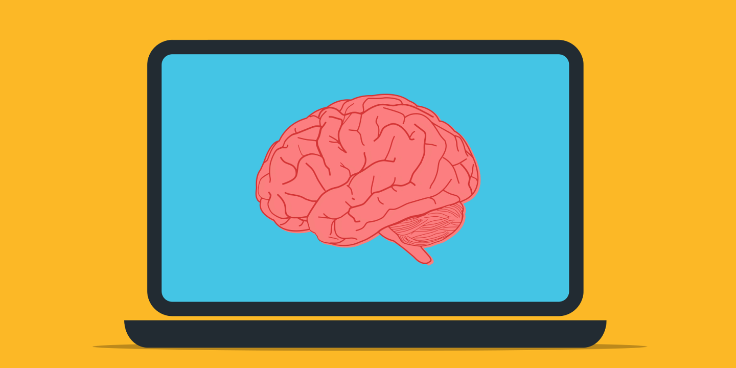 Laptop computer with a digital brain displayed as Anthropic has been selected to build government AI assistant capabilities to modernise how citizens interact with complex state services.