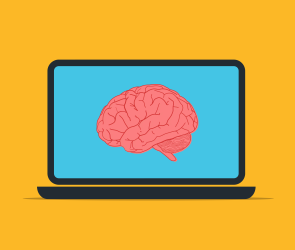 Laptop computer with a digital brain displayed as Anthropic has been selected to build government AI assistant capabilities to modernise how citizens interact with complex state services.