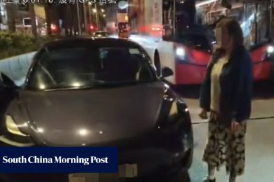 Hong Kong police arrest Russian woman over Tesla car attack, brandishing knife