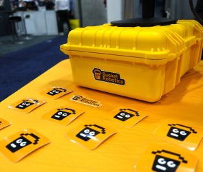 A photo of Bucket Robotics' CES 2026 booth