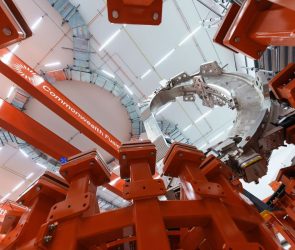 A magnet is installed at CFS's Sparc reactor.