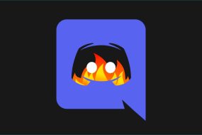 Discord logo in flames