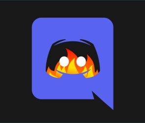 Discord logo in flames
