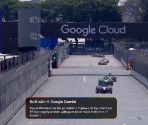 Screenshot of Formula E data insights being driven by Google Cloud Gemini AI as the partners expand their work to sustain net zero targets by driving efficiency across its global logistics and commercial operations.
