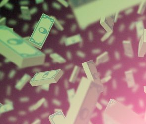 illustration of money raining down