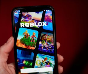 The Roblox app displayed on a smartphone
