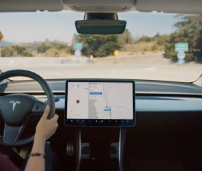 dashboard view of Tesla's autopilot screen