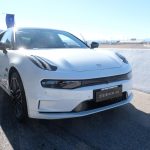 The Zeekr 001 at Las Vegas Motor Speedway during the 2026 Consumer Electronics Show