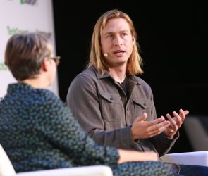 Plaid founder Zack Perret in conversation with Ingrid Lunden at TechCrunch Disrupt 2023. Ross Marlowe/TPG for TechCrunch