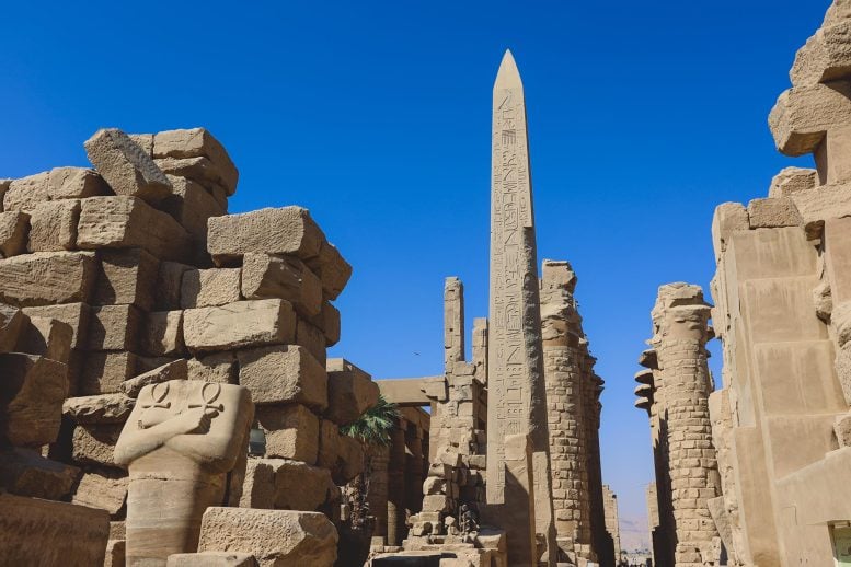Ancient Egyptian Ruins Obelisk Karnak Temple