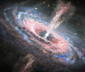 Artist’s Concept of a Galaxy With a Brilliant Quasar