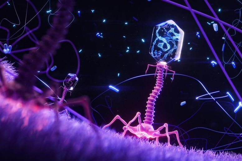 Bacteriophage Virus Infects Bacterium