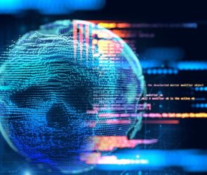 Digital AI Human Skull Cybercrime Hacker