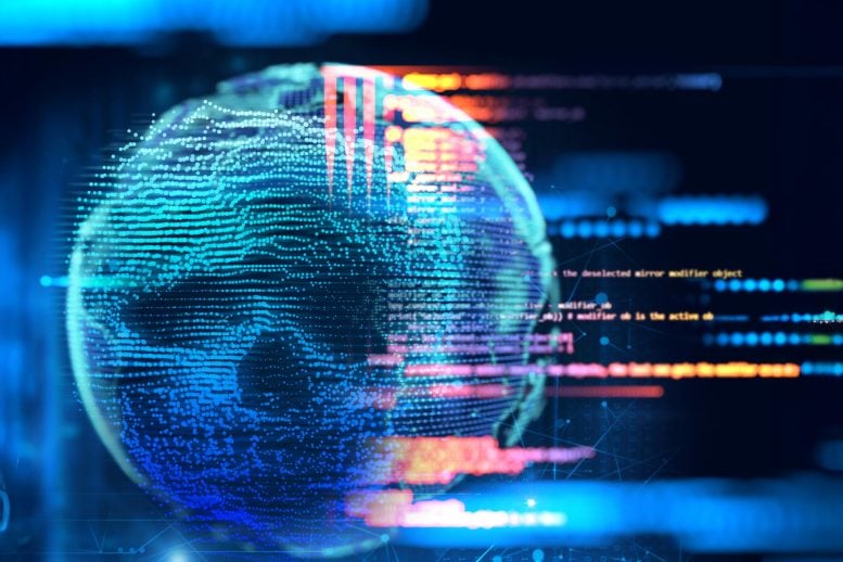 Digital AI Human Skull Cybercrime Hacker
