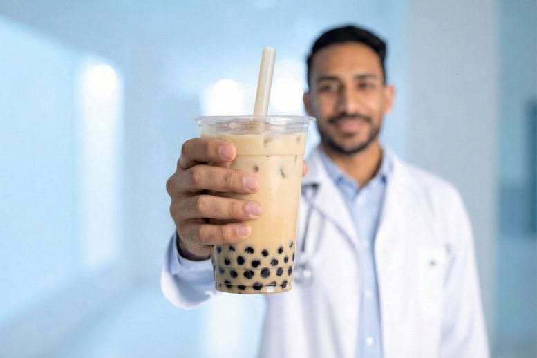 Doctor Holding Boba Drink