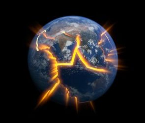 Earth Glowing Tectonic Plates