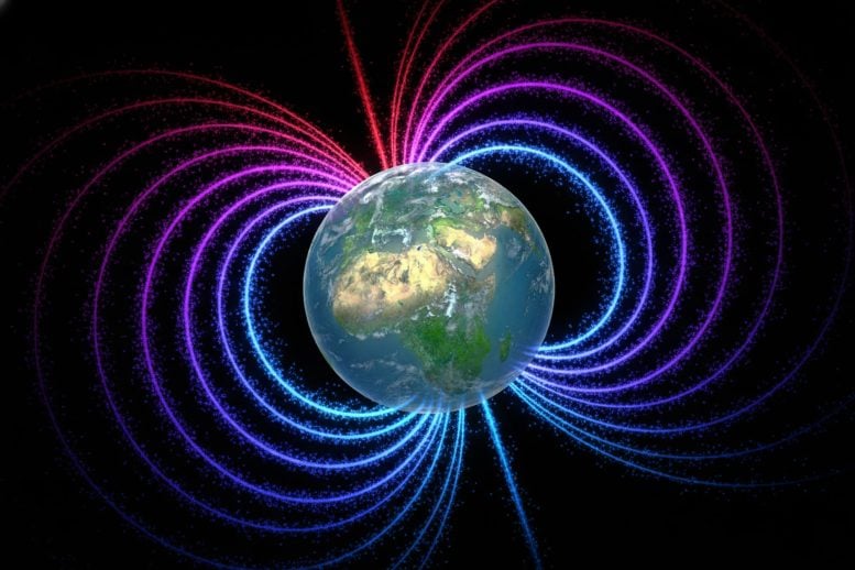 Earth Magnetic Field Glowing