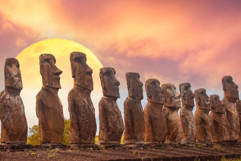 Easter Island Moai Statues Sunrise