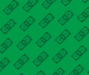 Money or finance green pattern with dollar banknotes. Banking, cashback, payment, e-commerce. Vector background.