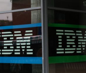 An IBM sign is seen on July 04, 2020 in Hamburg, Germany. (Photo by Jeremy Moeller/Getty Images)