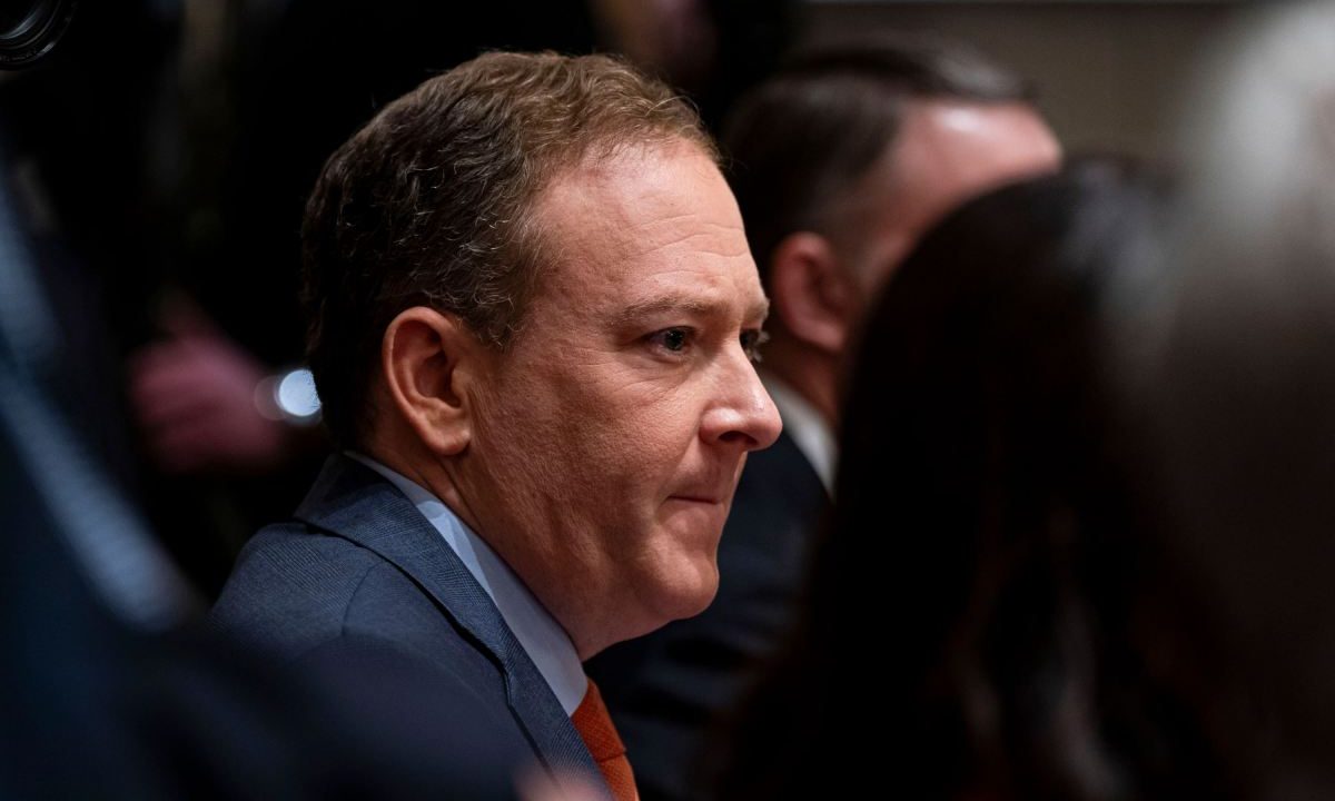 Lee Zeldin, administrator of the US Environmental Protection Agency (EPA), sits in a cabinet meeting.