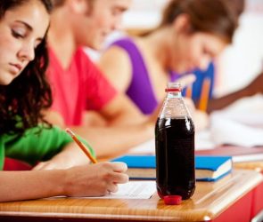 Girl Teen Student Soda Drink School Desk