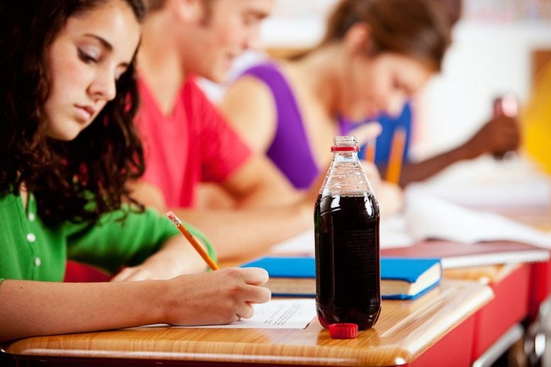 Girl Teen Student Soda Drink School Desk