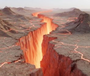 Glowing Red Lines Earthquake