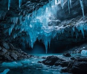 Hidden Ice Cavern Inside Mountain