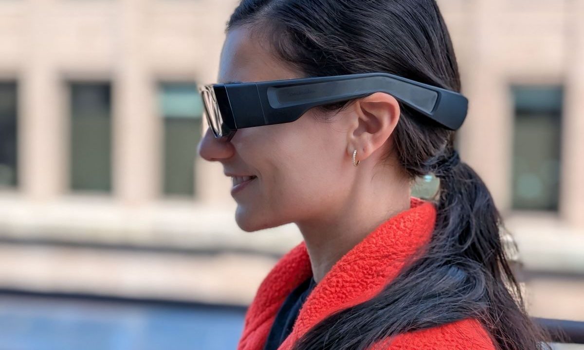 woman wearing Snap Spectacles