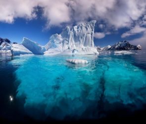 Melting Iceberg Floating off Antarctic Peninsula